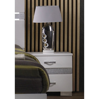 Naima II Nightstand in White High Gloss YJ