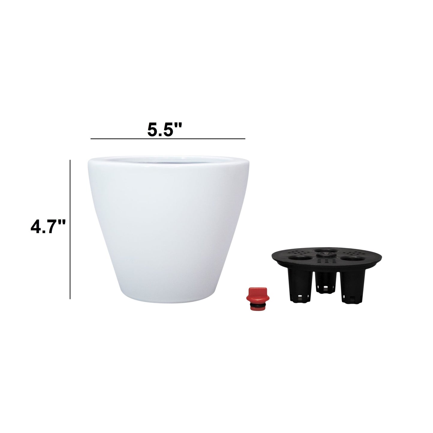 2-Pack Smart Self-watering Planter Pot for Indoor and Outdoor - White - Round Cone