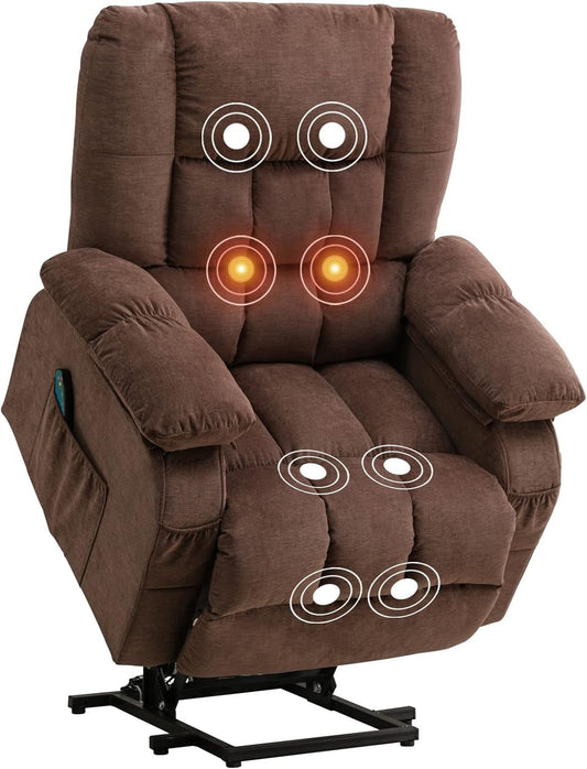 Power Lift Recliner Chair Recliners for Elderly with Heat and Massage Recliner Chair for Living Room with Infinite Position and Side Pocket,USB Charge Port