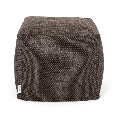 Naima Contemporary Fabric Square Pouf, Dark Brown