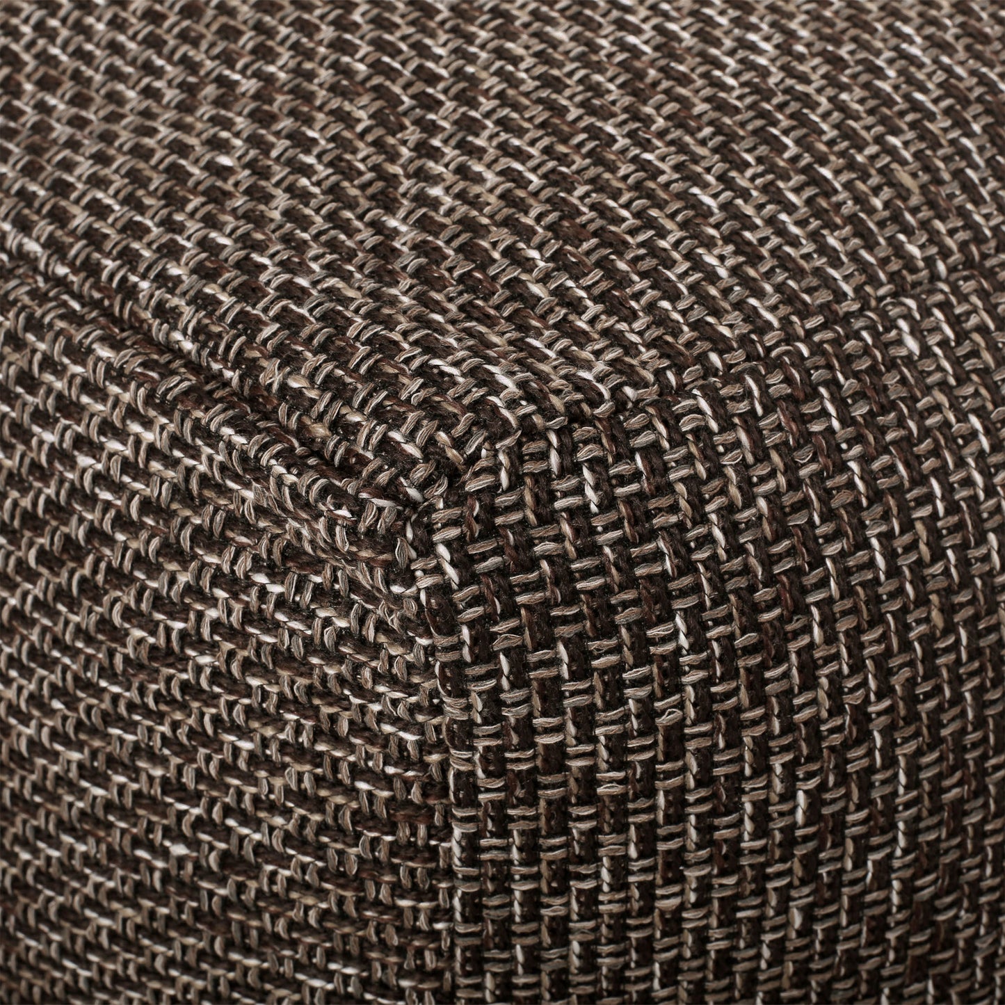 Naima Contemporary Fabric Square Pouf, Dark Brown