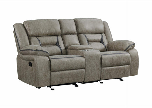 Denali Contemporary Reclining Loveseat, Gray