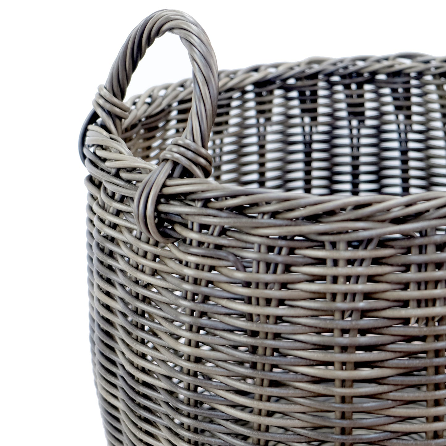 2-Pack Stackable Hand Woven Wicker Storage and Laundry Basket with Handles
