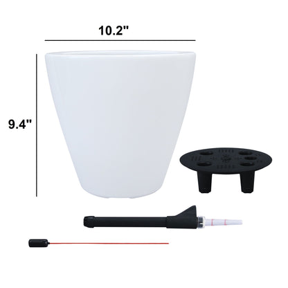 2-Pack Smart Self-watering Planter Pot for Indoor and Outdoor - White - Round Cone
