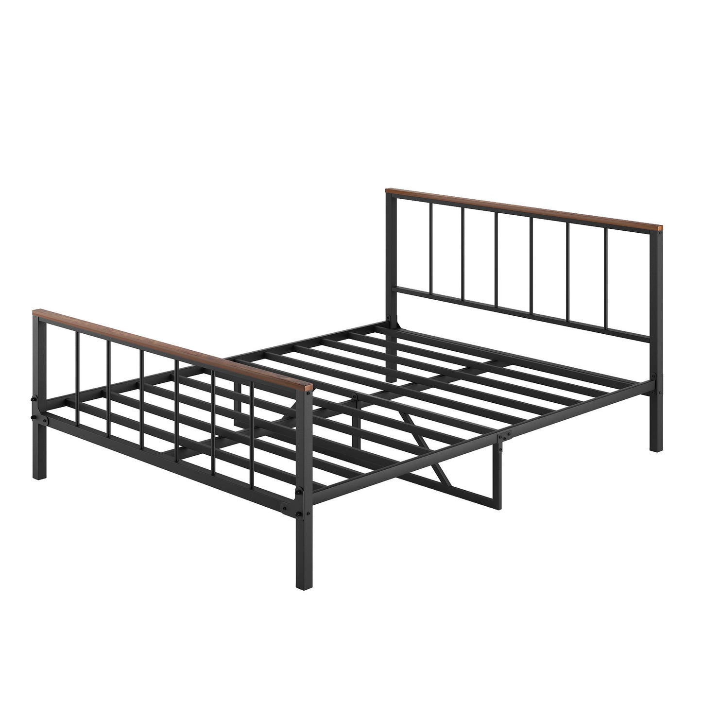 Metal Platform Bed frame with Headboard and Footboard,Sturdy Metal Frame,No Box Spring Needed(Queen)