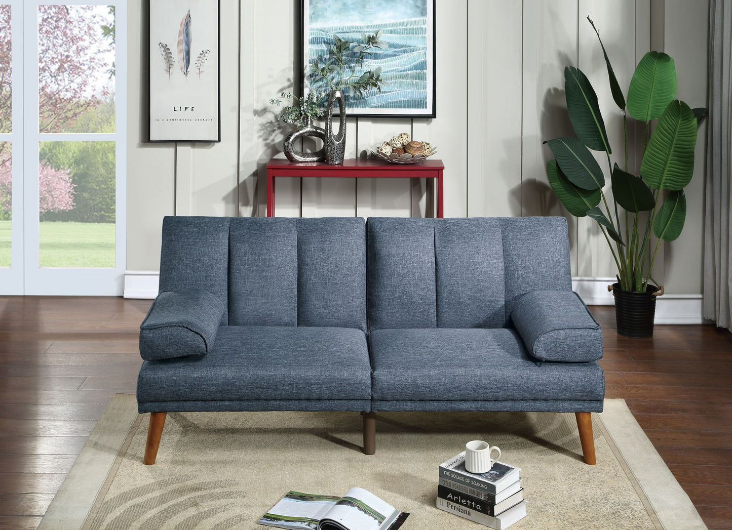 Navy 1pc Adjustable Sofa Living Room Furniture