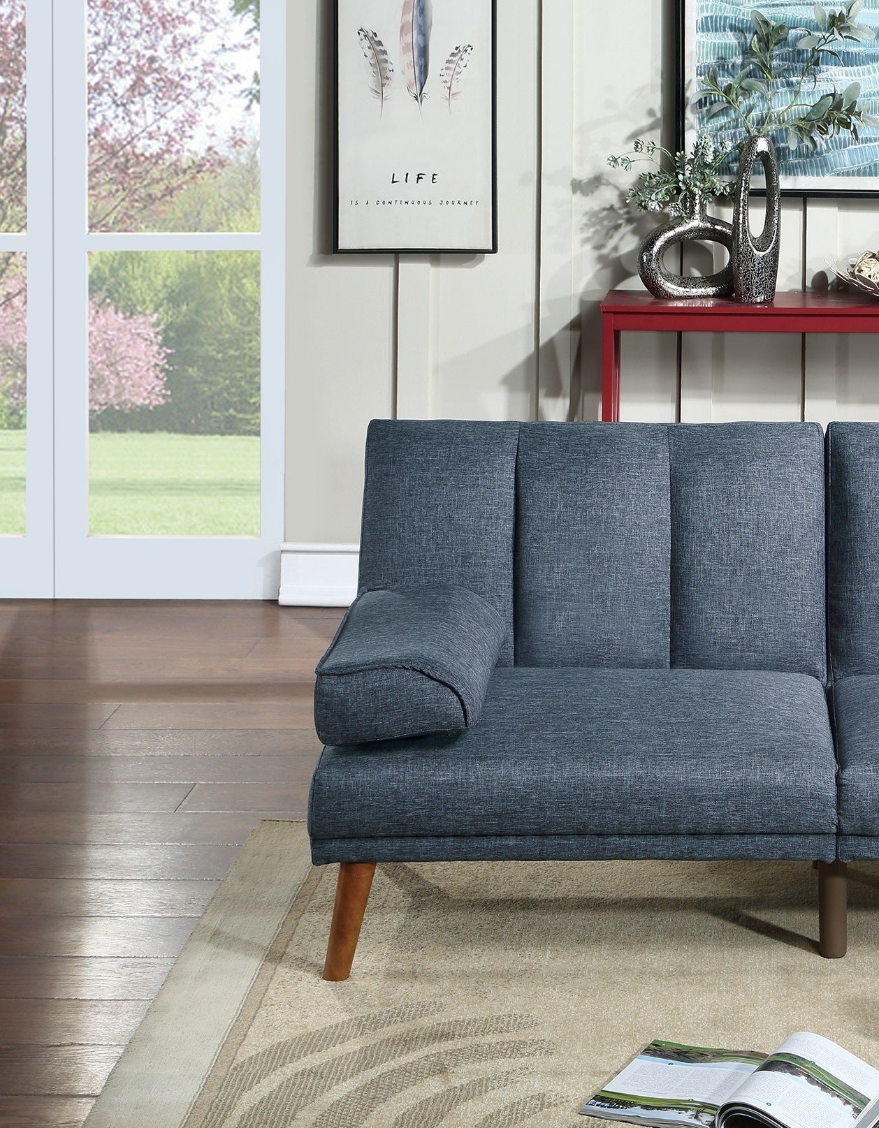 Navy 1pc Adjustable Sofa Living Room Furniture
