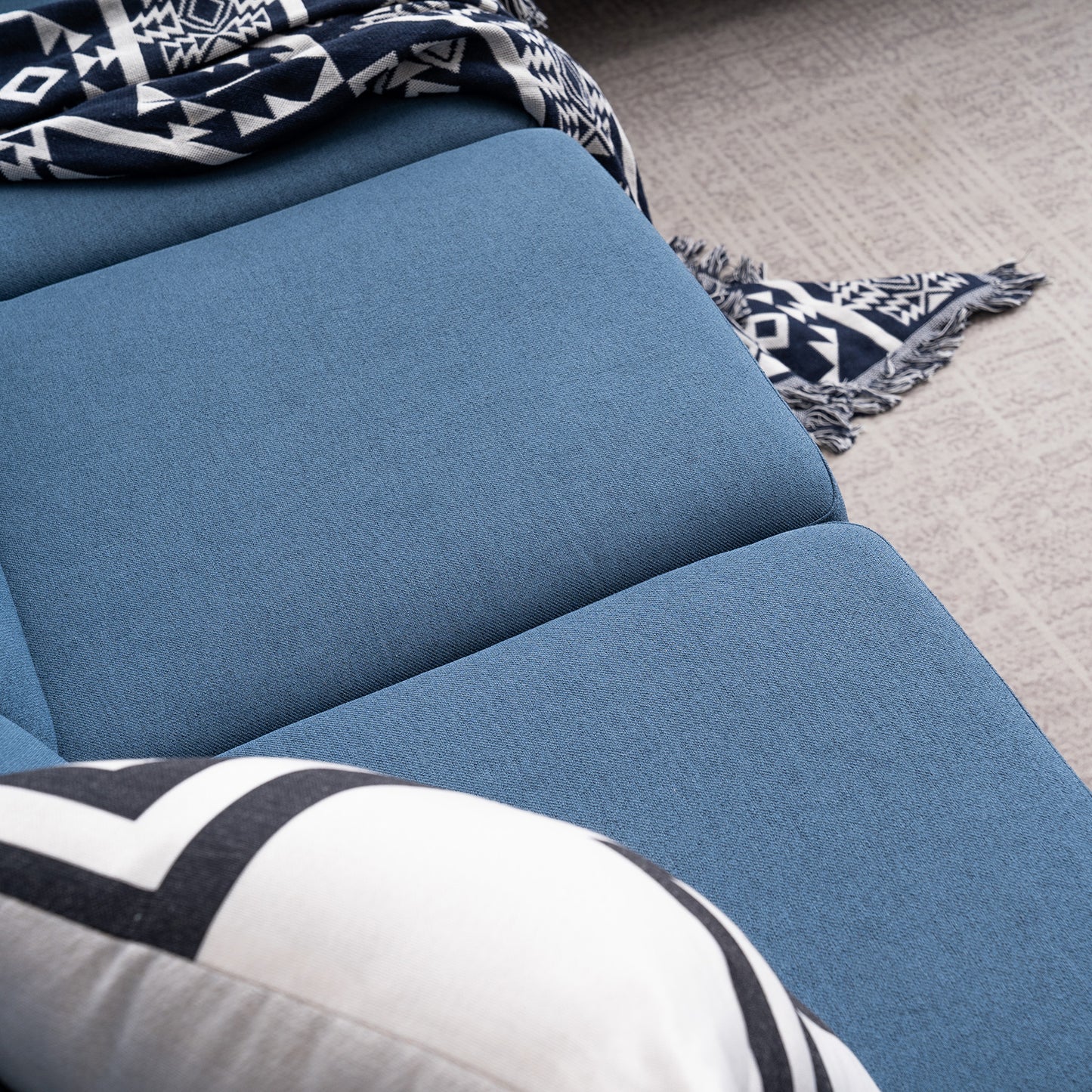 Double Seat Indoor Modular Sofa Navy Blue