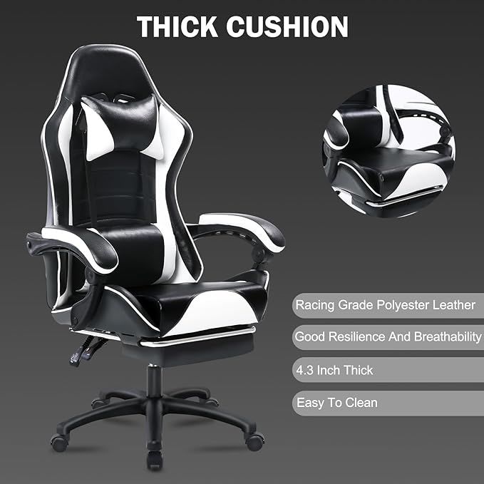 Gaming Chair for Adults, Comfortable Computer Chair for Heavy People, Breathable Leather