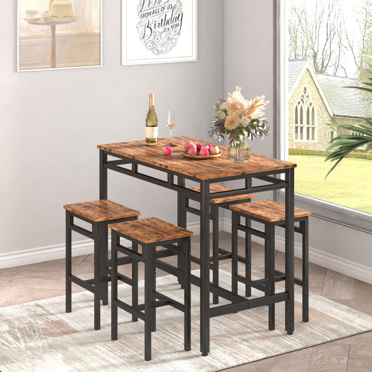 Bar table set 5PC Dinging table set with high stools