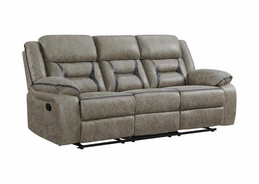 Denali Faux Leather Upholstered Sofa Made With Wood Finished in Gray