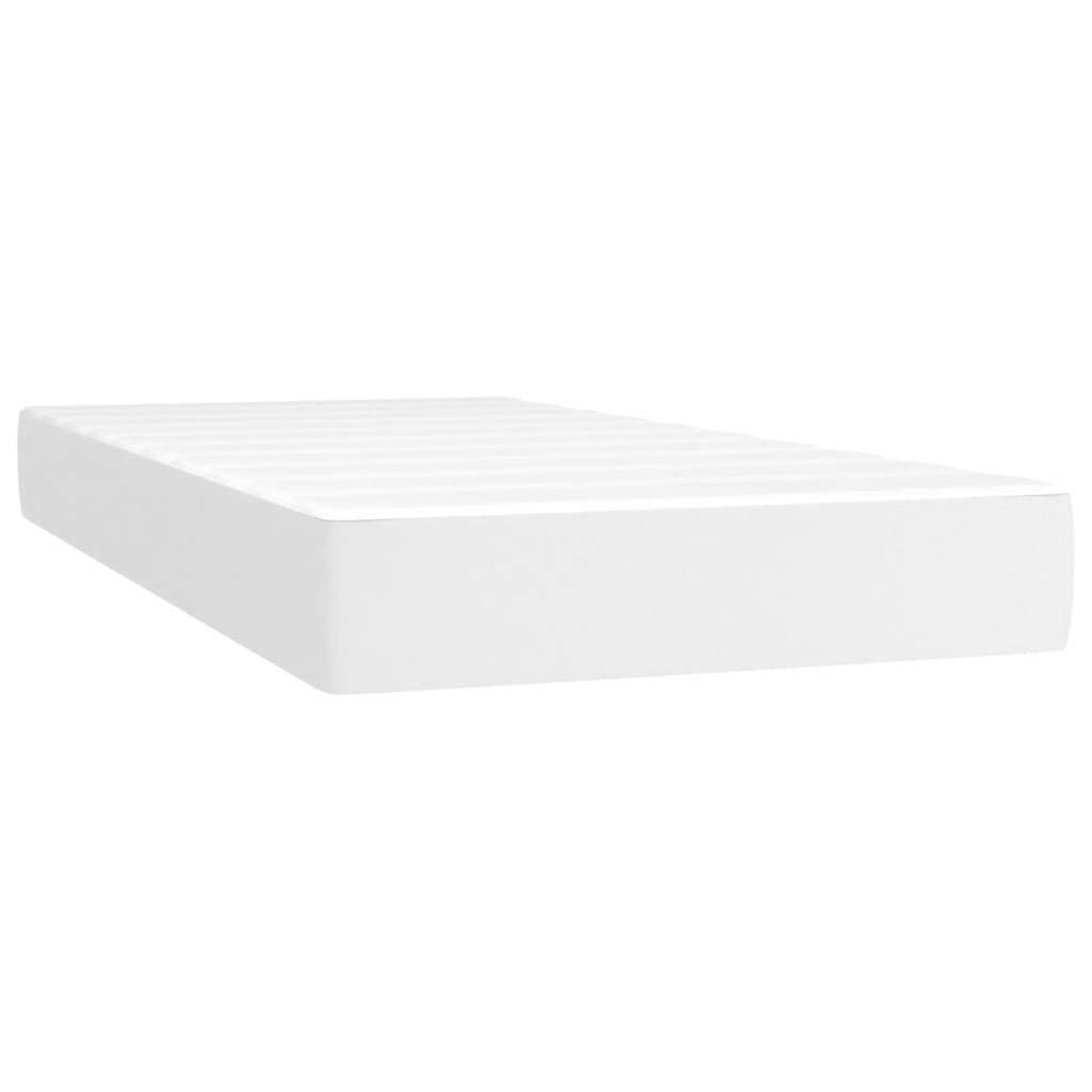 Pocket Spring Bed Mattress White 39.4"x79.9"x7.9" Twin XL Faux Leather