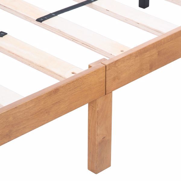 Queen Size Wood Platform Bed Frame, No Box Spring Needed