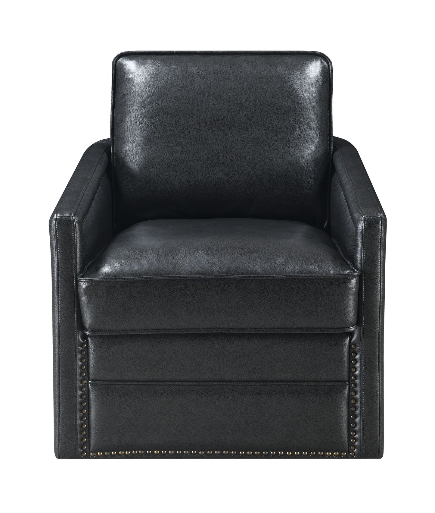ACME Rocha Accent Chair w/Swivel, Black Leather