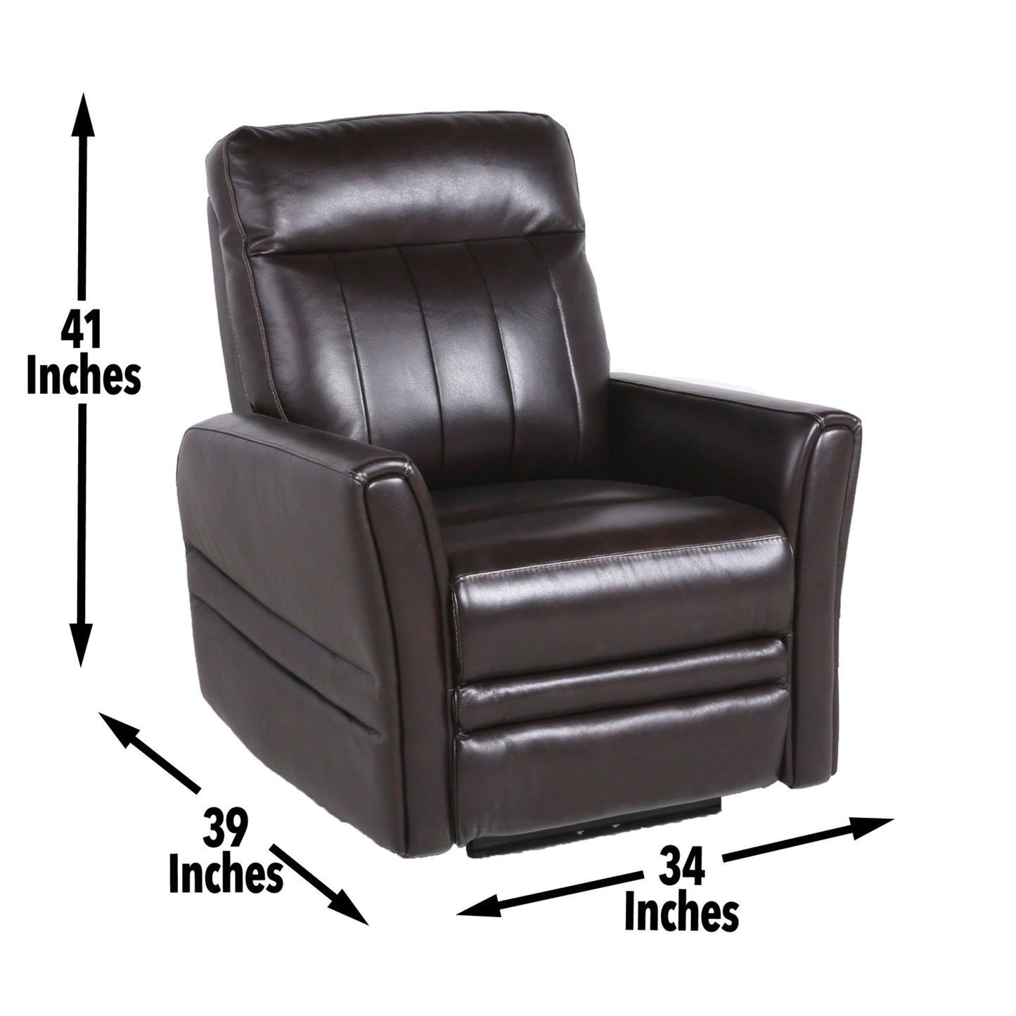 Dark Brown Top-Grain Leather Chair with Power Leg Rest and Articulating Headrest