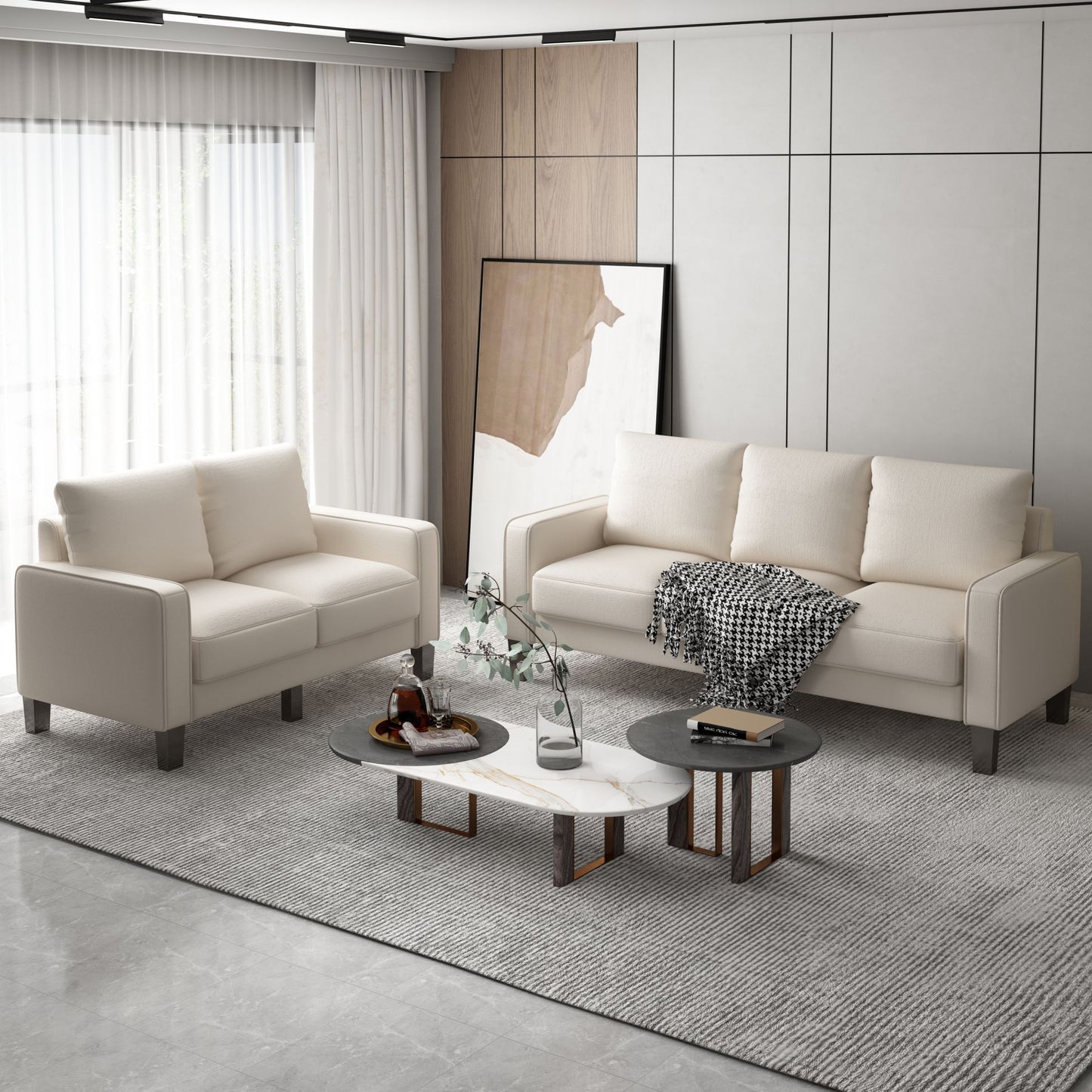 Modern Living Room Furniture Sofa and Loveseat