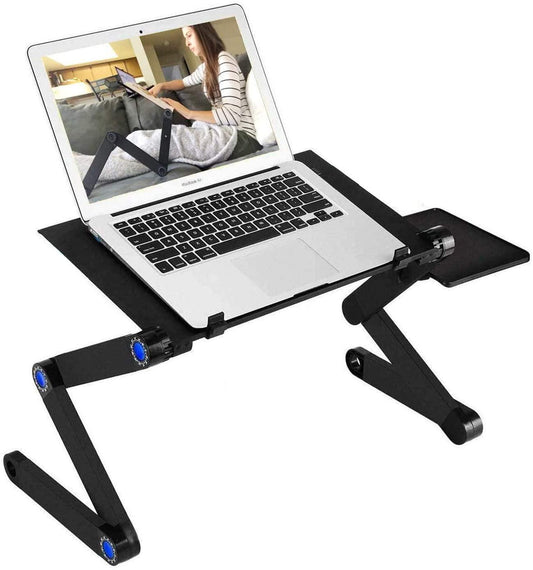 Adjustable Laptop Stand; RAINBEAN Laptop Desk with 2 CPU Cooling USB Fans