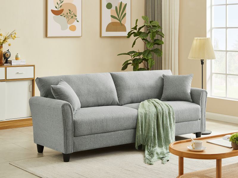 Mid-Century Upholstered Couch for Living Room
