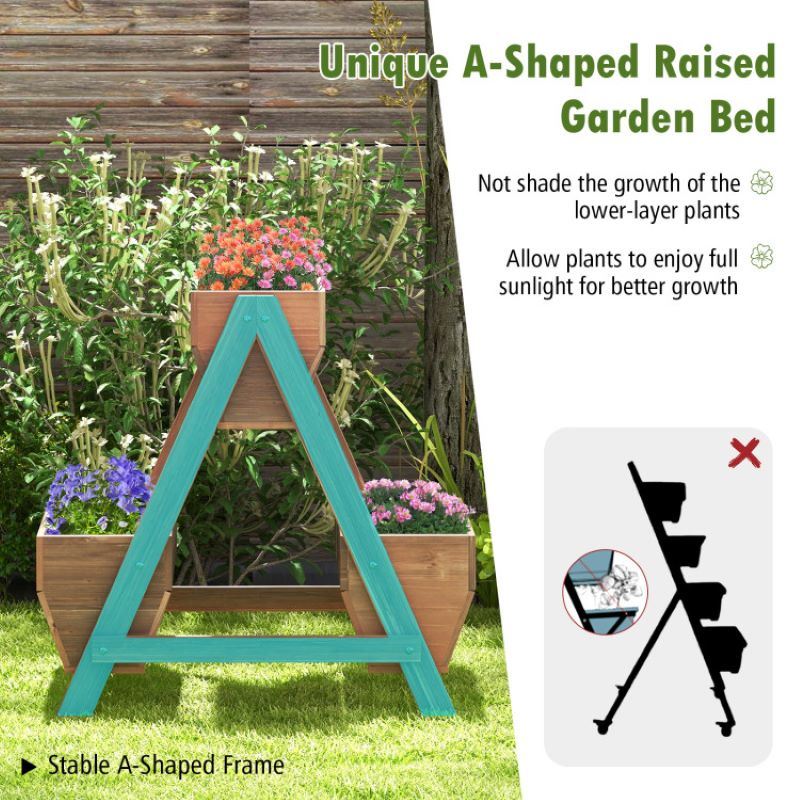 Yard Multi Usage Garden bed with Wooden Planter