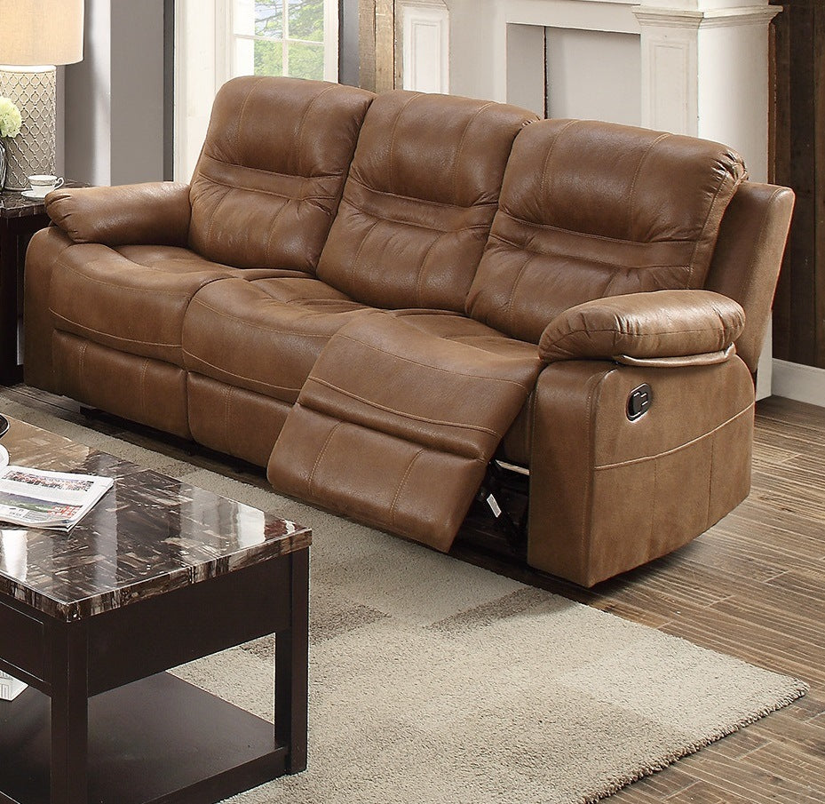 Motion Sofa Only Dark Brown Color Breathable Leatherette
