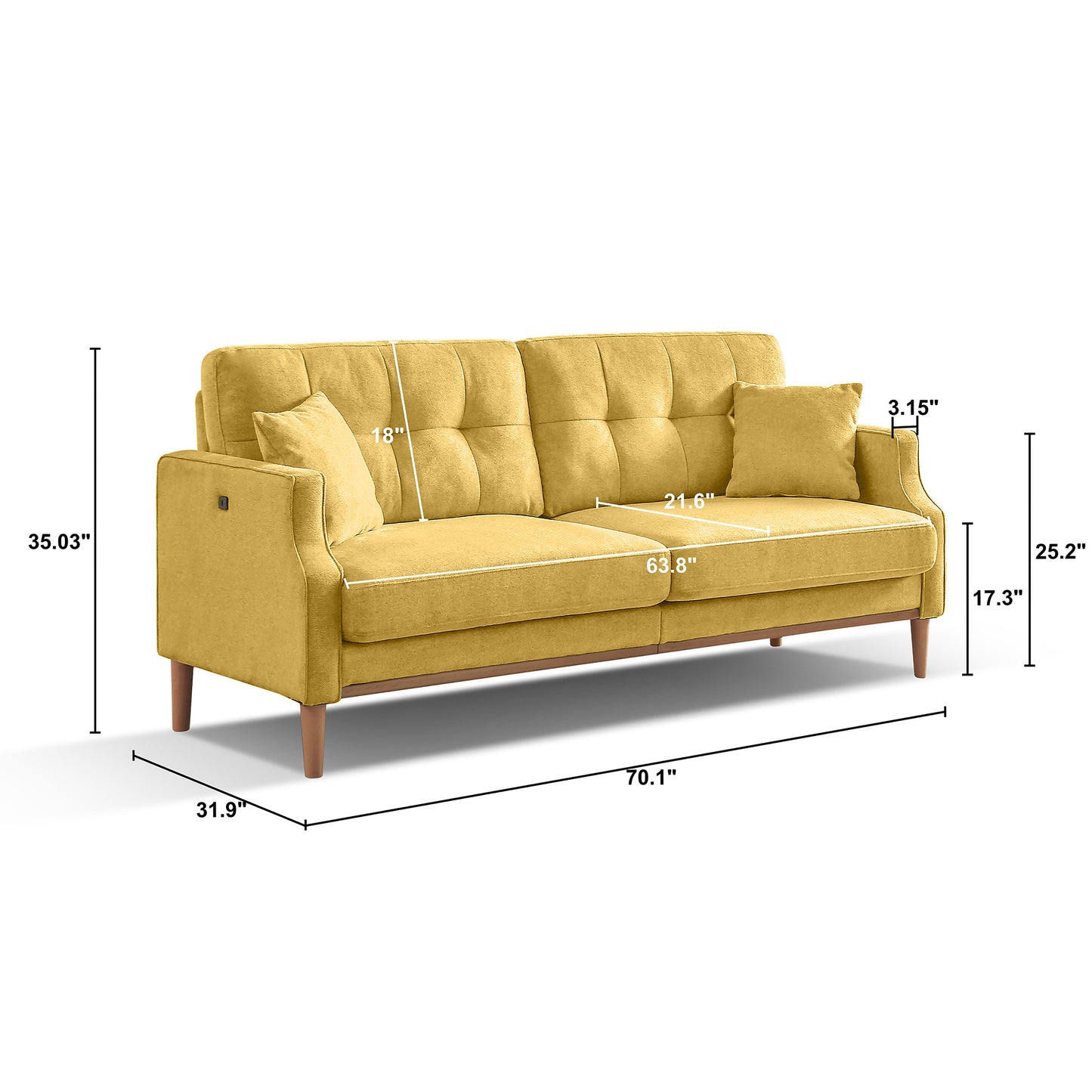 Living Space sofa With USB Charge port