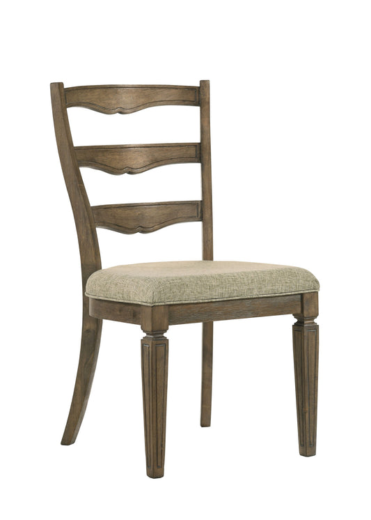 ACME Parfield Side Chair (Set-2), Fabric & Weathered Oak Finish