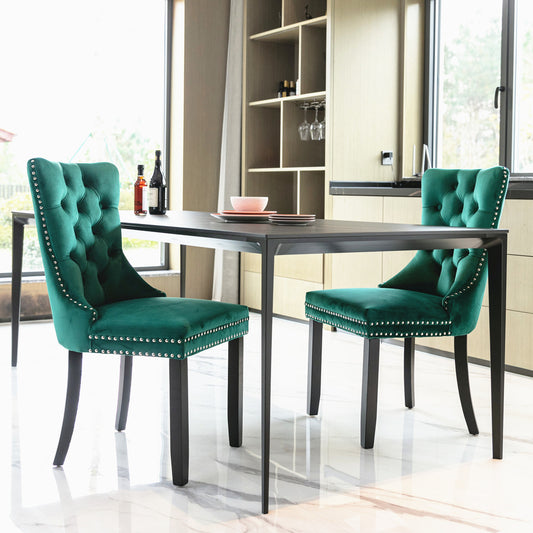Nikki Collection Modern, High-end Tufted Solid Wood Contemporary Velvet Upholstered Dining Chair