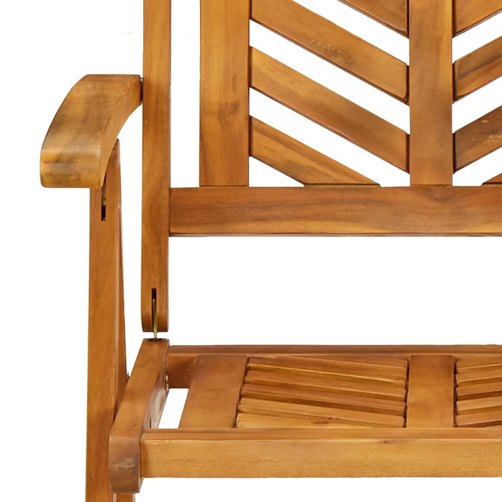 Reclining Patio Chairs 3 pcs Solid Wood Acacia
