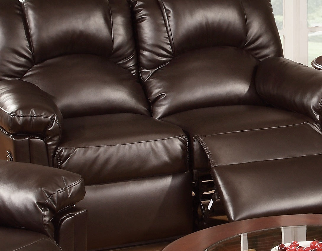Motion Sofa 1pc Couch Living Room Furniture Brown Bonded Leather