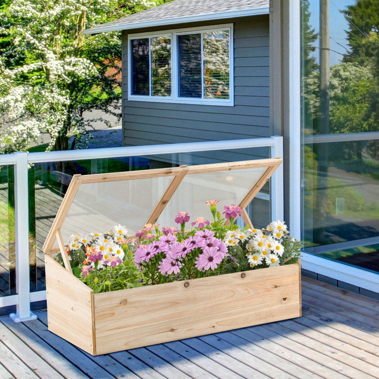 Wooden Garden Portable Greenhouse Raised Bed