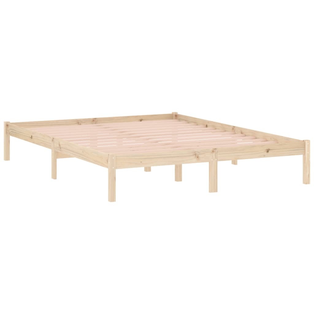 Bed Frame 59.8"x79.9" Solid Wood Pine Queen