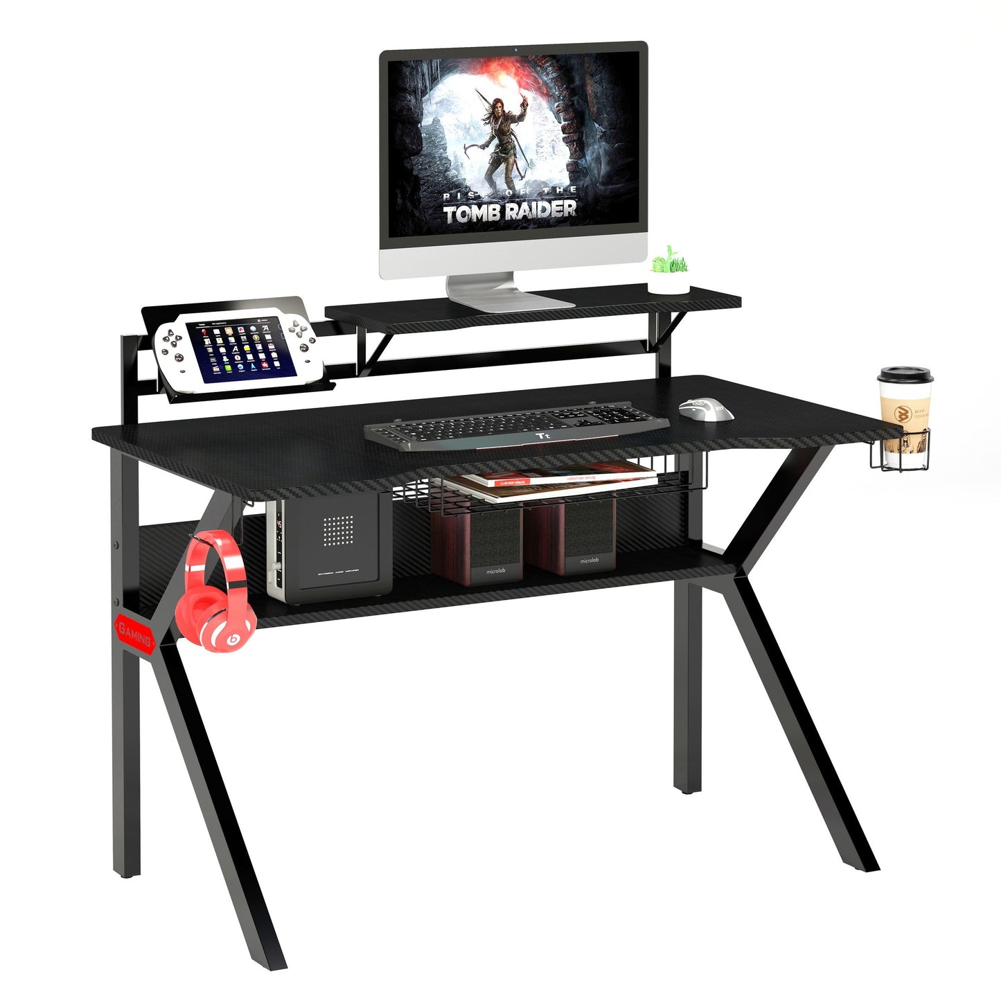 Ergonomic Metal Frame Gaming Desk