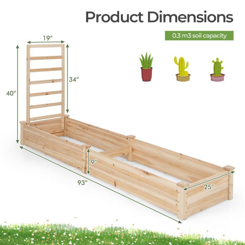 Yard Multi Usage Garden bed with Wooden Planter