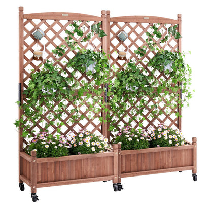 VEVOR Free-Standing Trellis Planter Box for Vine Climbing Plants Flowers in Garden