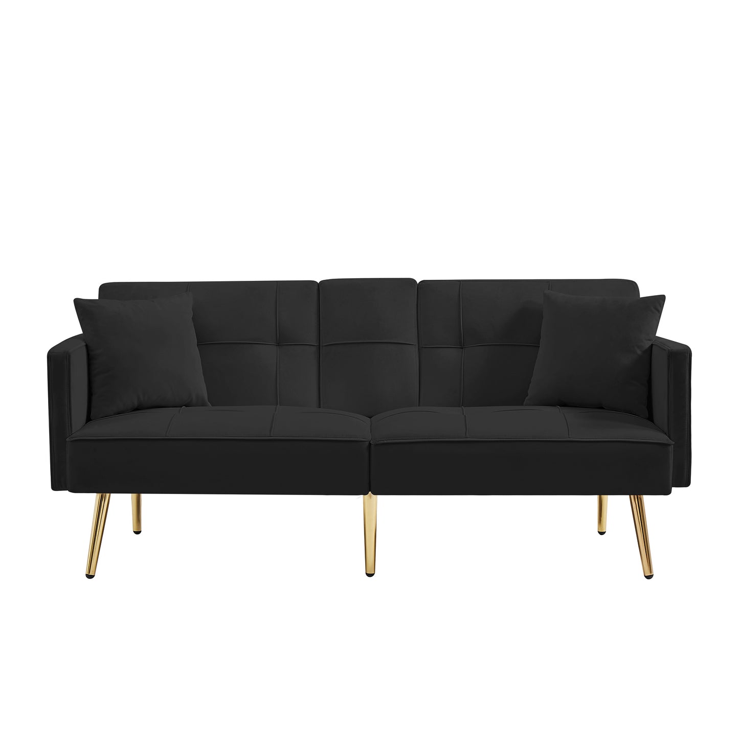 Black Velvet Futon Sofa Bed