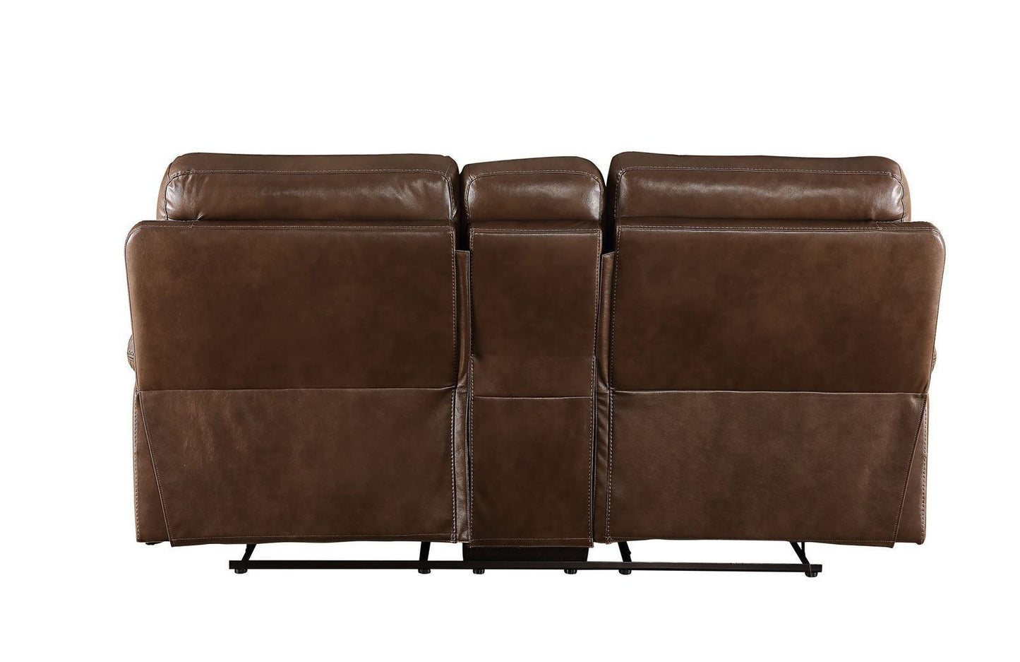 Aashi Loveseat w/Console (recliner); Brown Leather-Gel Match