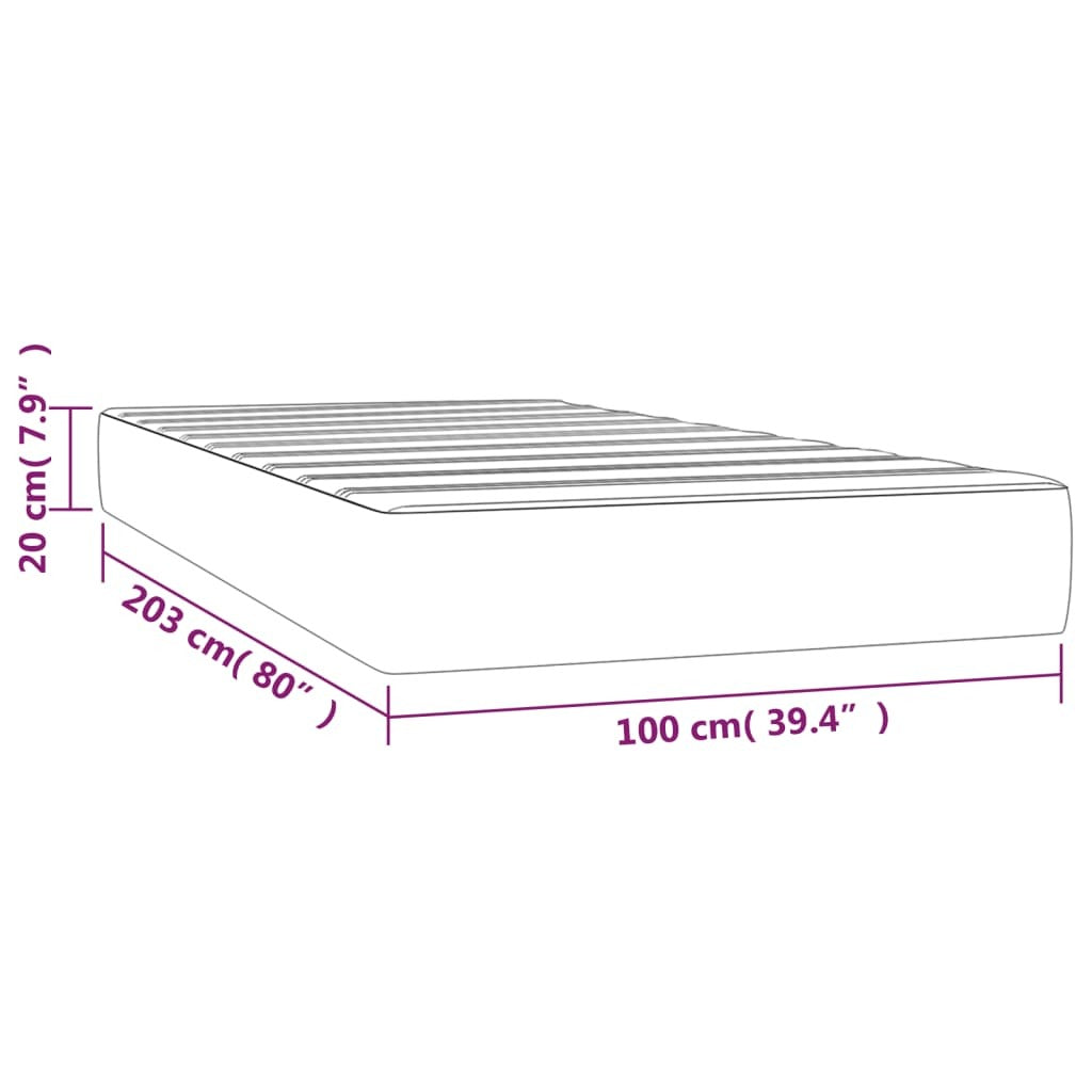 Pocket Spring Bed Mattress White 39.4"x79.9"x7.9" Twin XL Faux Leather