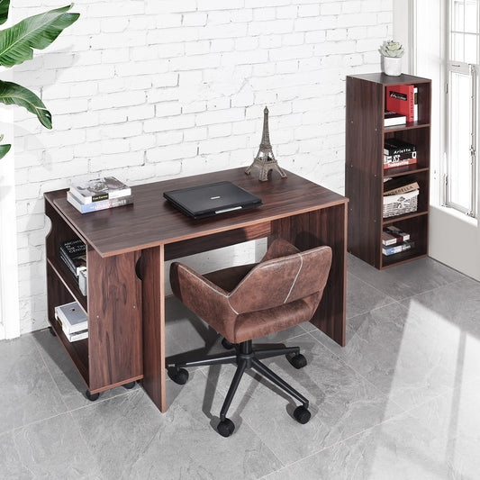 Computer Desk with movable bookcase