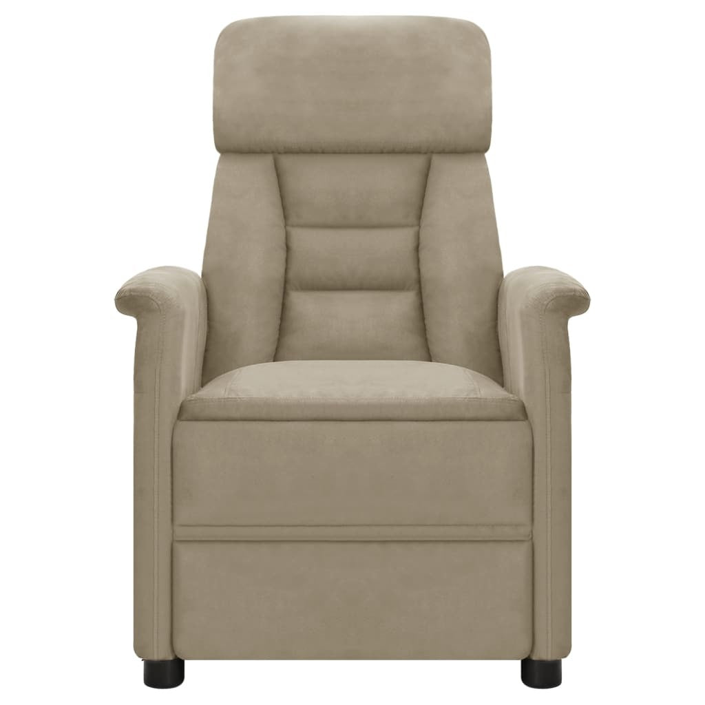 Massage Recliner Light Gray Faux Leather
