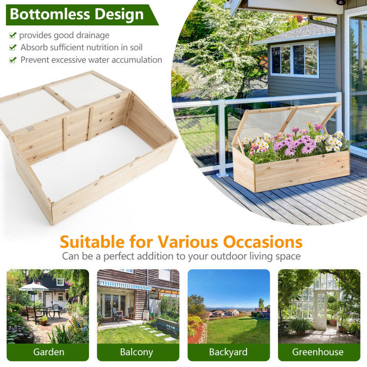 Wooden Garden Portable Greenhouse Raised Bed