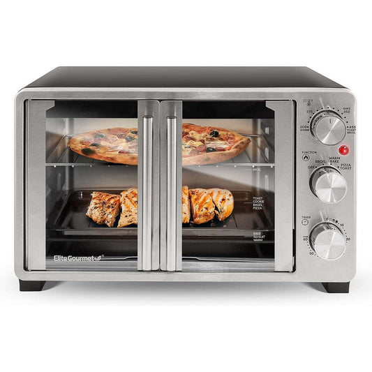 Elite Gourmet New Double French Door Toaster Oven Stainless Steel