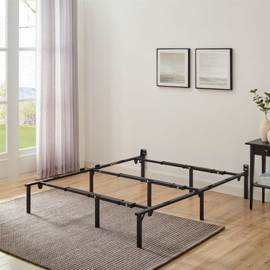 12" Adjustable Metal Platform Bed Frame; Black; Twin - King