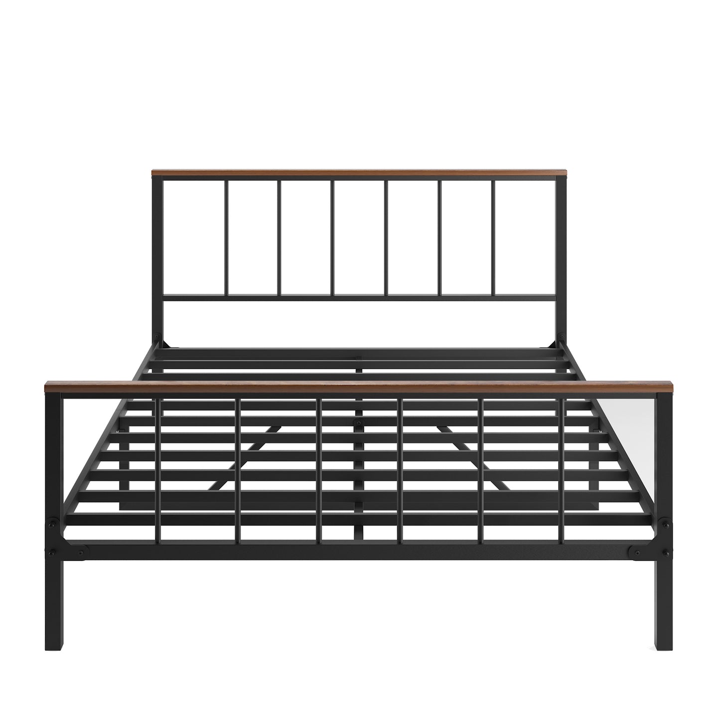 Metal Platform Bed frame with Headboard and Footboard,Sturdy Metal Frame,No Box Spring Needed(Queen)