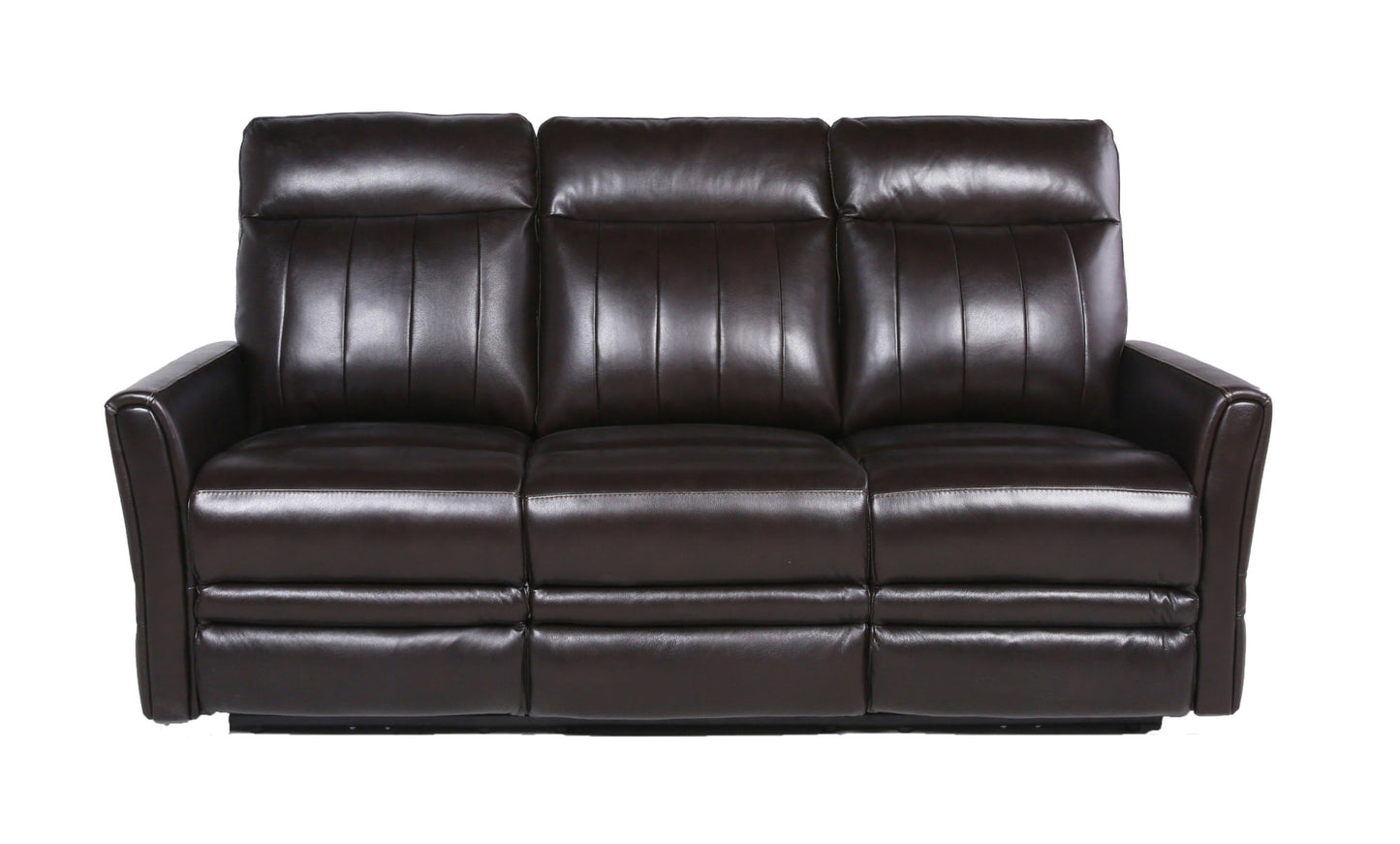 Dark Brown Top-Grain Leather Sofa with Power Leg Rest and Articulating Headrest