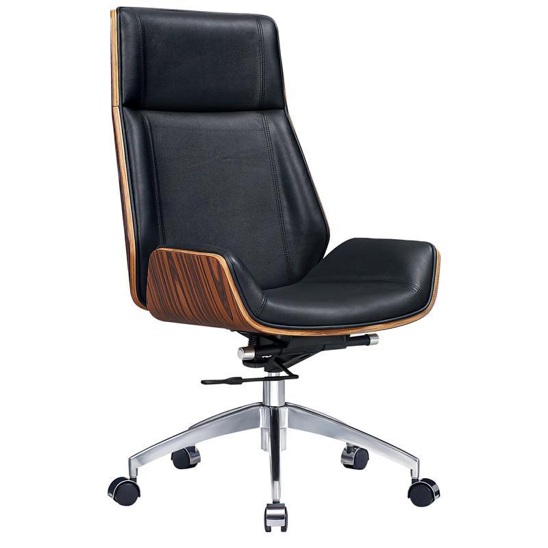 Ergonomic Office Chair Swivel Armless Seat Chair High Back Genuine Leather