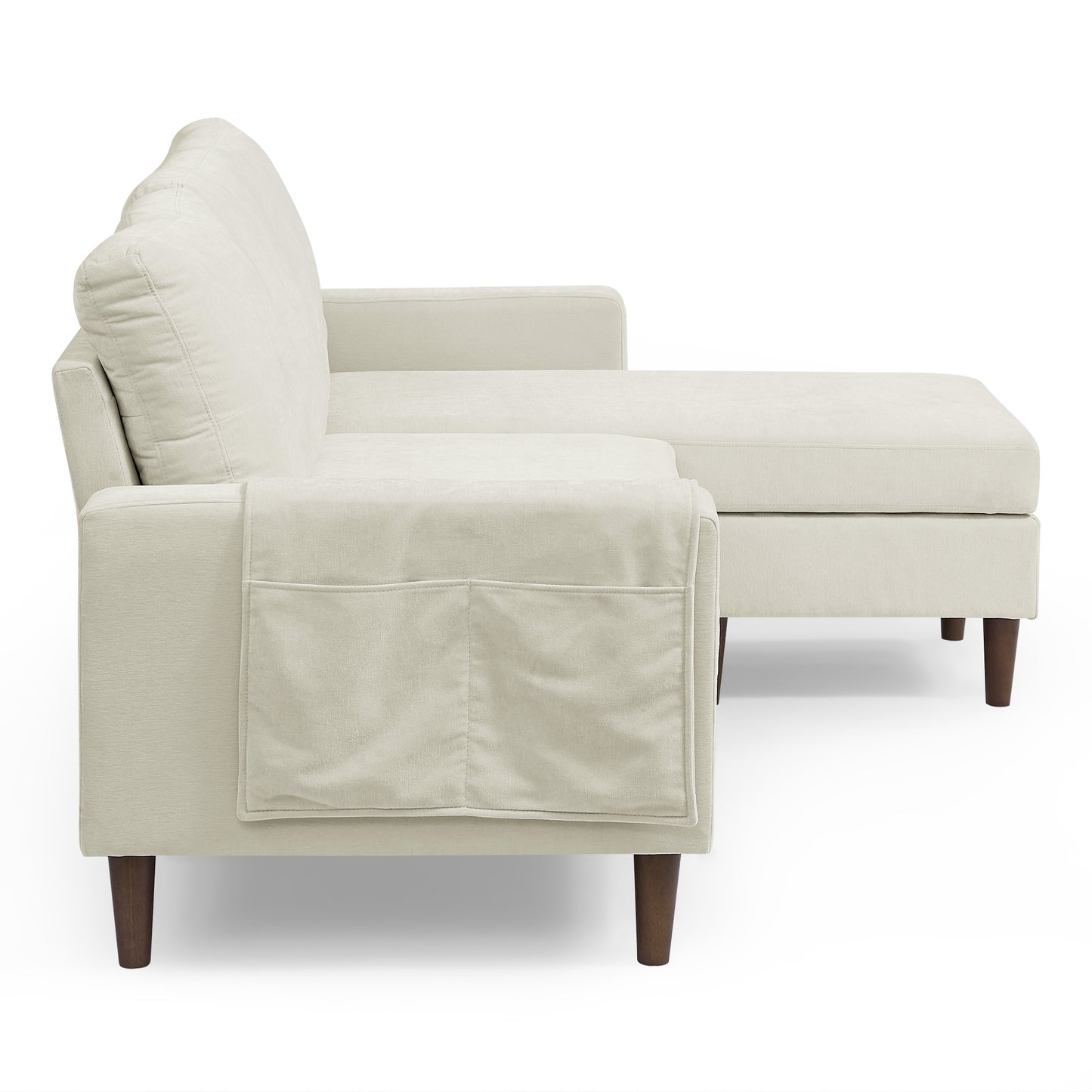 Sectional Sofa Couch; 3 Seats L-shape Sofa with Removable Cushions