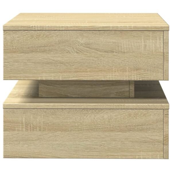 Sonoma Oak Coffee Table with LED Lights – Square Engineered Wood, Matte Finish, Modern Style - Image 7