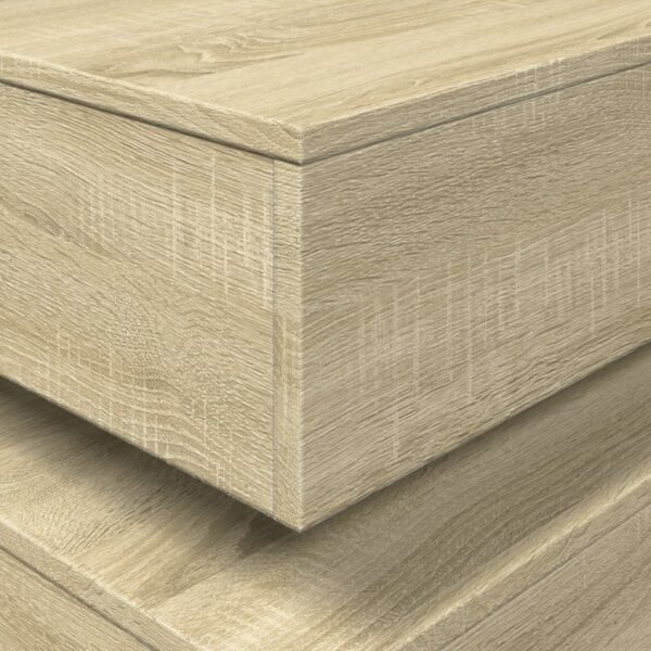 Sonoma Oak Coffee Table with LED Lights – Square Engineered Wood, Matte Finish, Modern Style - Image 10