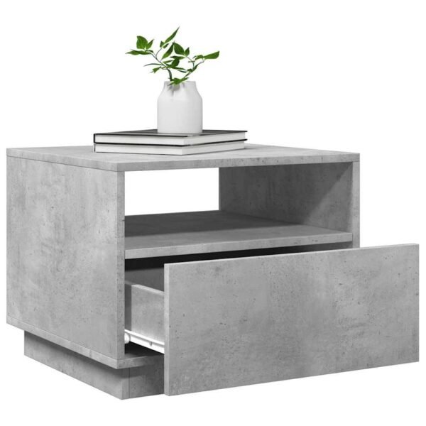 Modern Concrete Grey Coffee Table with LED Lights – Wood Table for Living Room - Image 6