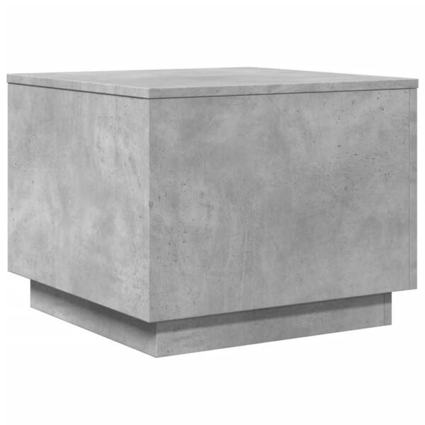 Modern Square Coffee Table with LED Lights – Concrete Grey Engineered Wood, Matte Finish - Image 3